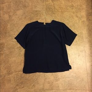 Navy blue silk blouse